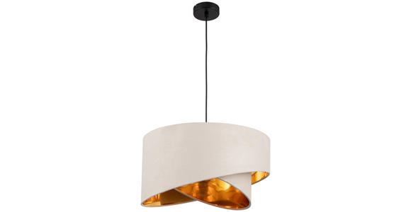 HÄNGELEUCHTE 45/130 cm  - Goldfarben/Weiß, Trend, Textil/Metall (45/130cm) - Novel