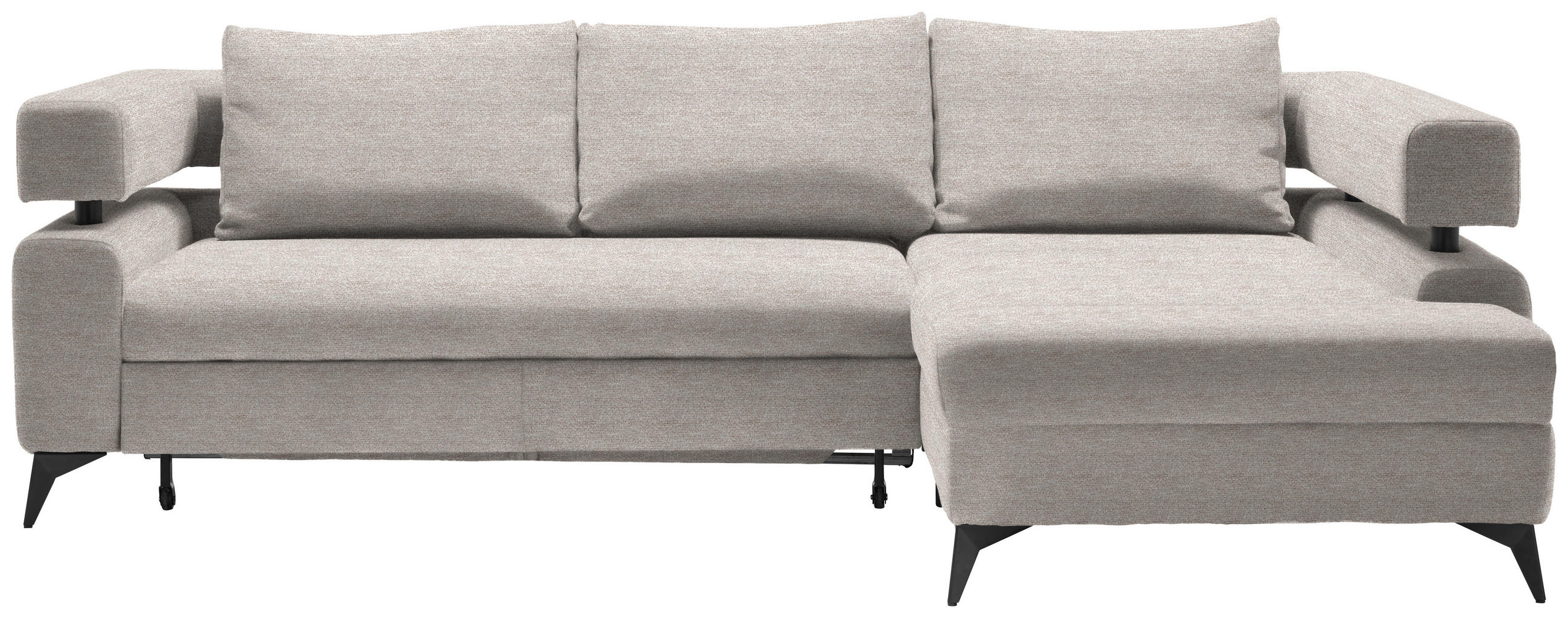 SAROKKANAPÉ textil bézs  - bézs/fekete, Konventionell, textil/fém (265/184cm) - Hom`in