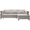 ECKSOFA Beige Chenille  - Beige/Schwarz, KONVENTIONELL, Textil/Metall (265/184cm) - Hom`in