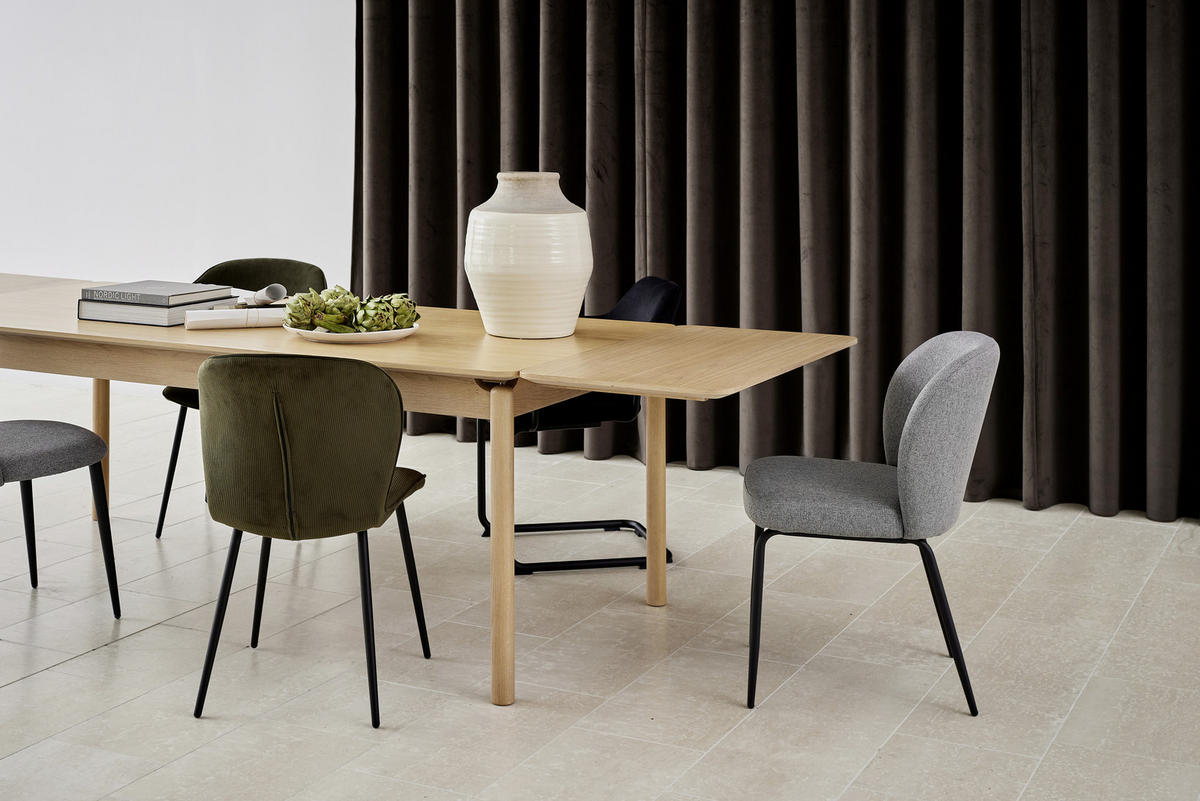 STUHL  in Stahl Velours Metall, Textil  - Schwarz/Olivgrün, KONVENTIONELL, Textil/Metall (43/82/58,5cm) - MID.YOU