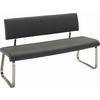 SITZBANK 155/86/59 cm Grau, Edelstahlfarben  - Edelstahlfarben/Grau, Design, Kunststoff/Metall (155/86/59cm) - Livetastic