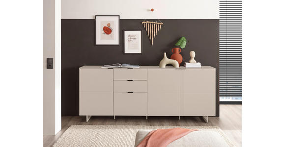 SIDEBOARD Schwarz, Kaschmir  220/89/38 cm  - Kaschmir/Schwarz, MODERN, Holzwerkstoff/Metall (220/89/38cm) - Carryhome