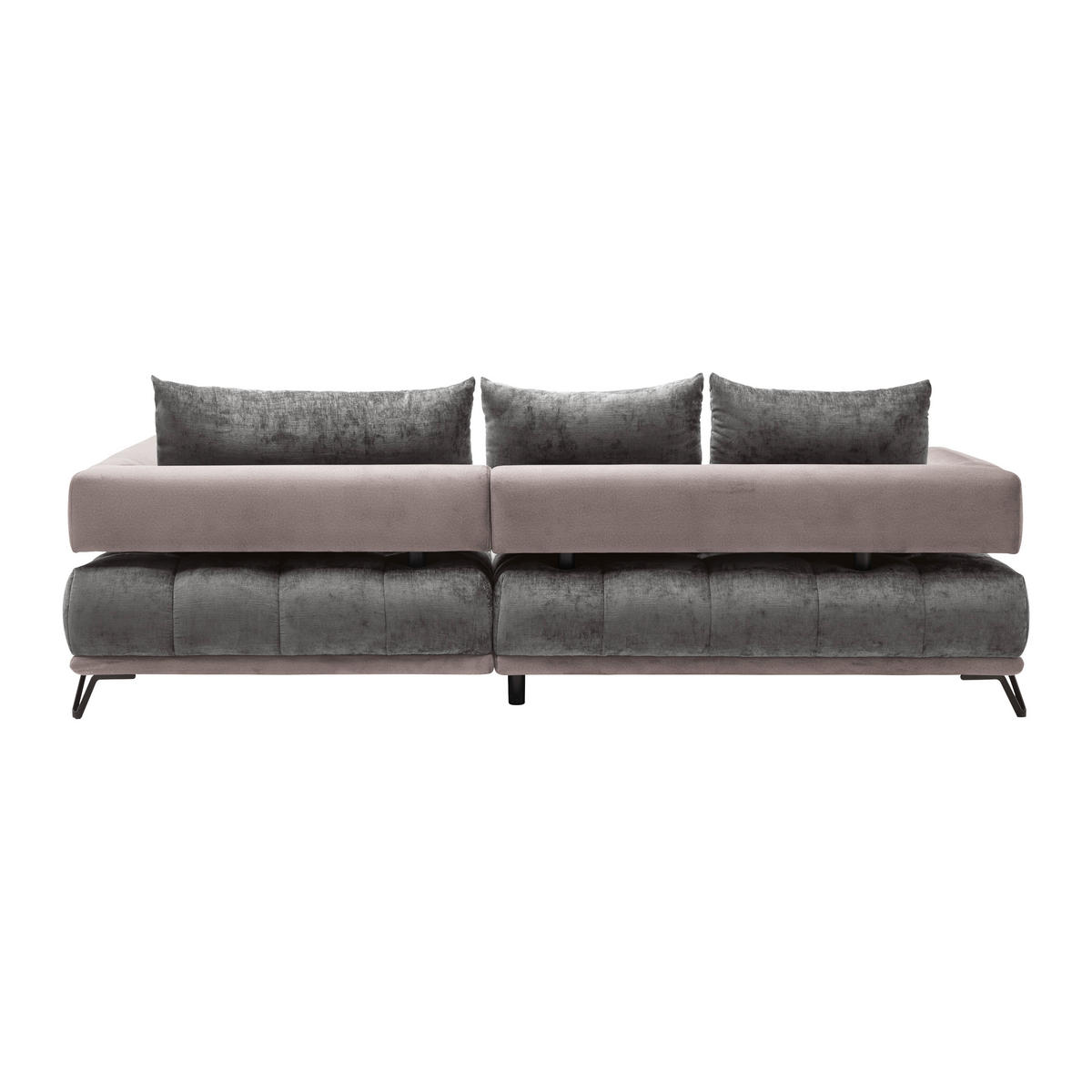 HÖRNSOFFA i grå  - grå/svart, Modern, metall/textil (262/184cm) - MID.YOU