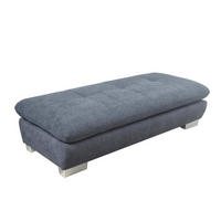 HOCKER in Textil Dunkelgrau  - Chromfarben/Dunkelgrau, Design, Kunststoff/Textil (156/43/74cm) - Xora