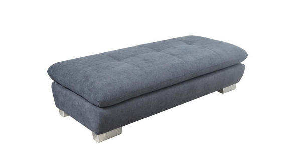 HOCKER Chenille Grau  - Chromfarben/Grau, Design, Kunststoff/Textil (156/43/74cm) - Xora