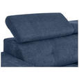 ECKSOFA in Chenille Blau  - Blau/Schwarz, KONVENTIONELL, Textil/Metall (264/178cm) - Hom`in