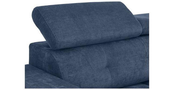 ECKSOFA in Chenille Blau  - Blau/Schwarz, KONVENTIONELL, Textil/Metall (264/178cm) - Hom`in