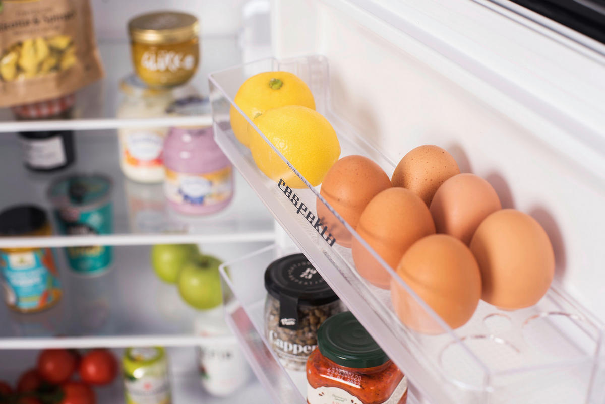 KYL-/FRYSKOMBINATION KS144VR  - röd, Trend, metall/glas (54/145/57cm) - Respekta