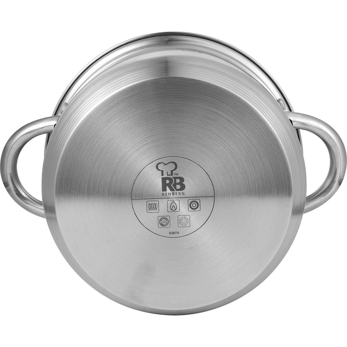 KOCHTOPFSET RENBERG ALEXANDER 7-teilig  - Silberfarben, Basics, Glas/Metall (16cm)