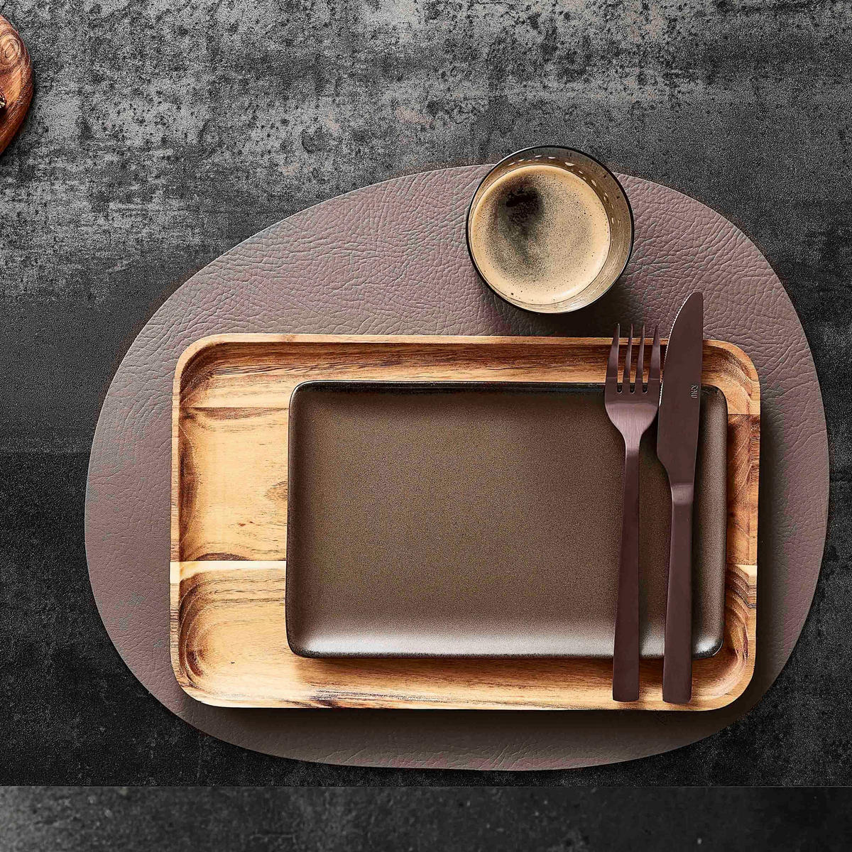 SPEISETELLER RAW  - Braun, Basics, Keramik (24/15/2cm) - Aida