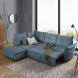 ECKSOFA in Bouclé Blau  - Blau/Schwarz, Design, Textil/Metall (220/250cm) - Xora