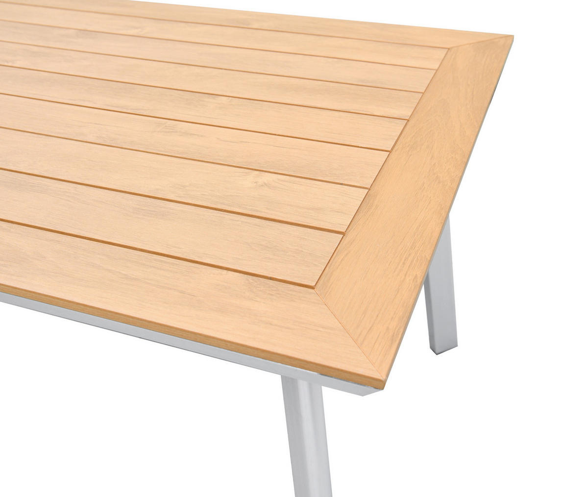 GARTENTISCH 90/72/160 cm Metall, Kunststoff rechteckig  - Silberfarben/Braun, MODERN, Kunststoff/Metall (90/72/160cm) - Gardenson