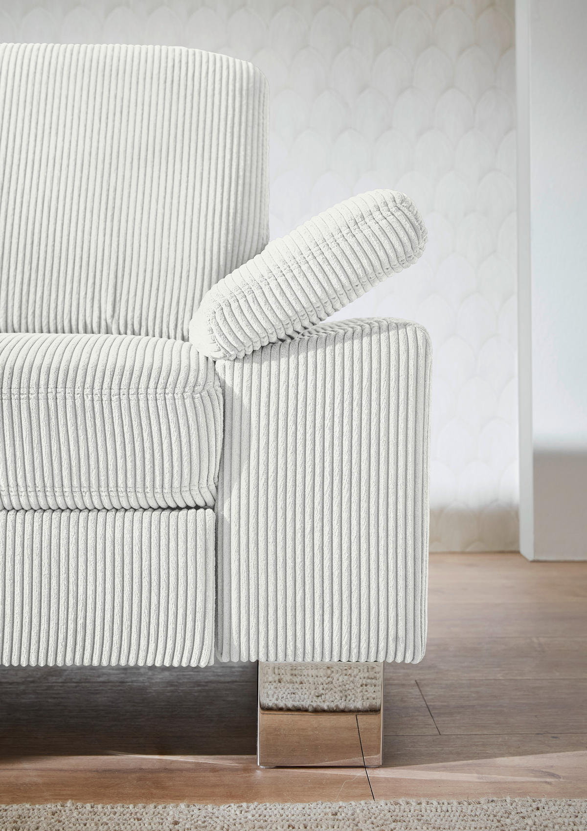 HÖRNSOFFA i manchester ecru  - stålfärgad/ecru, Klassisk, metall/textil (200/248cm) - Beldomo System