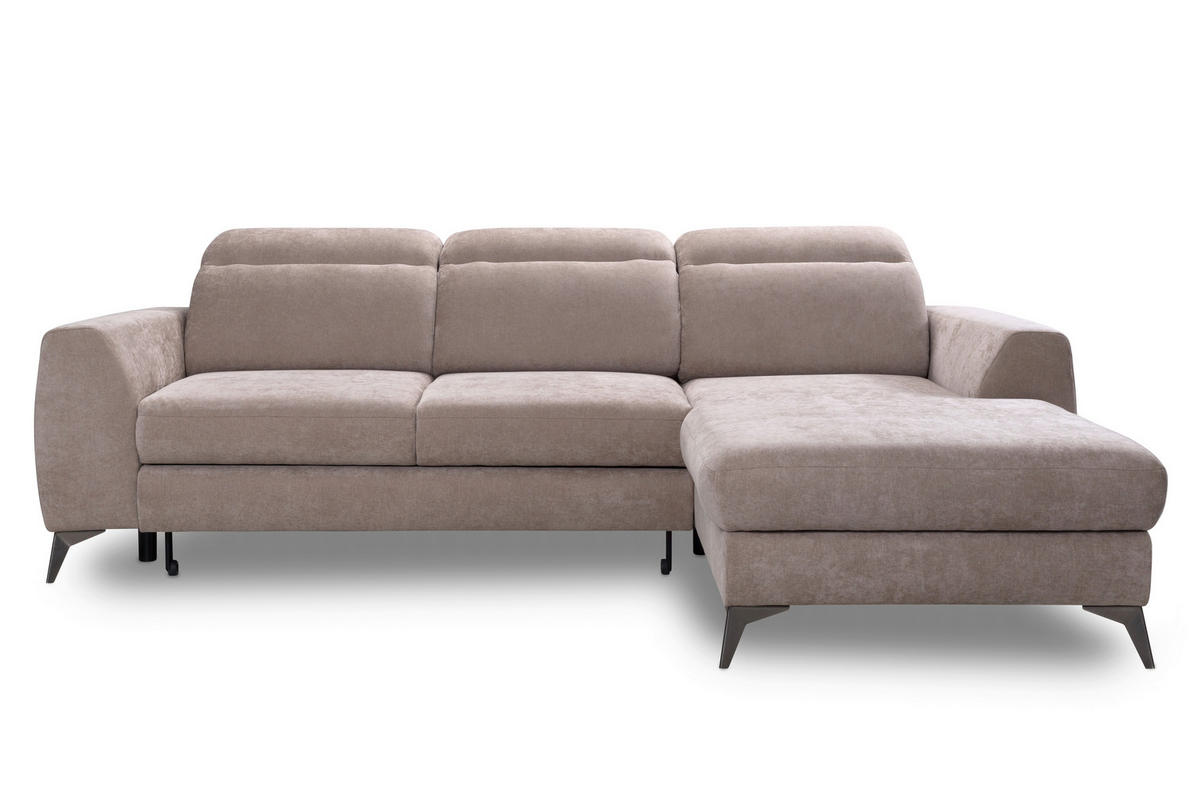 ROHOVÁ SEDAČKA, textil, béžová - černá/béžová, Basics, kov/textil (264/191cm) - Livetastic