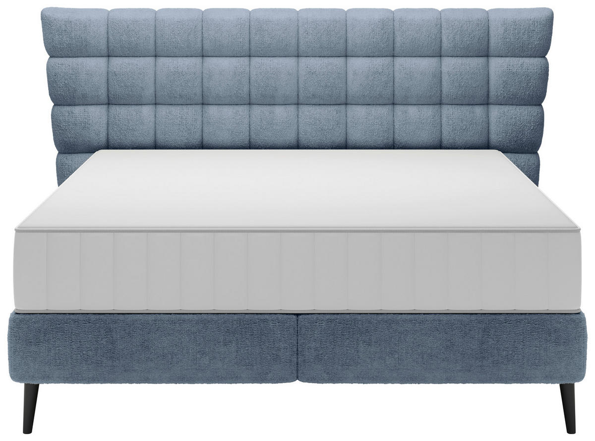 BOXSPRINGBETT 160/200 cm  in Graublau  - Graublau/Schwarz, Design, Holz/Holzwerkstoff (160/200cm) - Esposa
