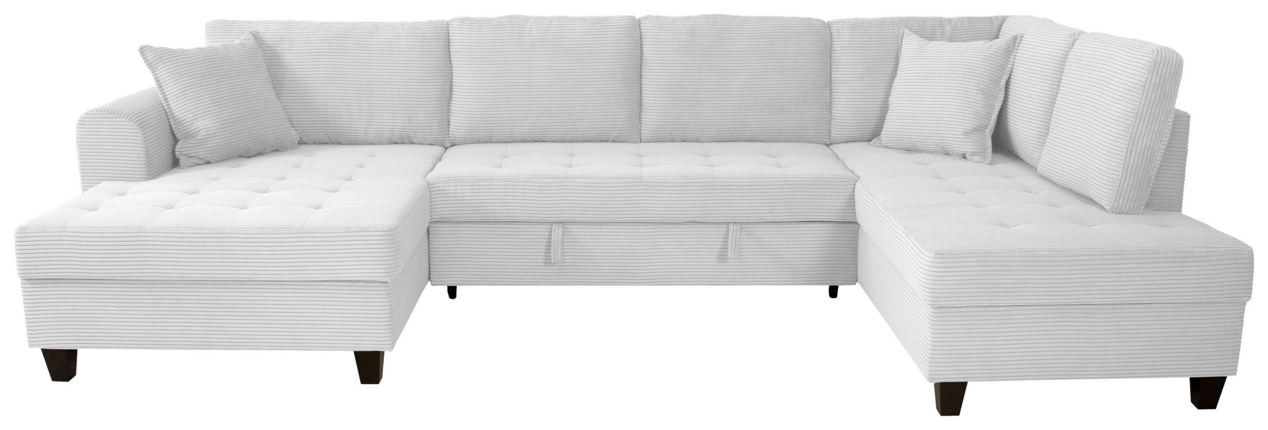 WOHNLANDSCHAFT MORITZ Silberfarben Cord  - Silberfarben, Trend, Textil (155/324/178cm) - P & B