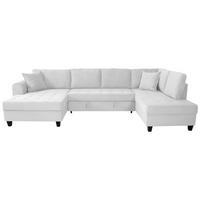 WOHNLANDSCHAFT MORITZ Silberfarben Cord  - Silberfarben, Trend, Textil (155/324/178cm) - P & B