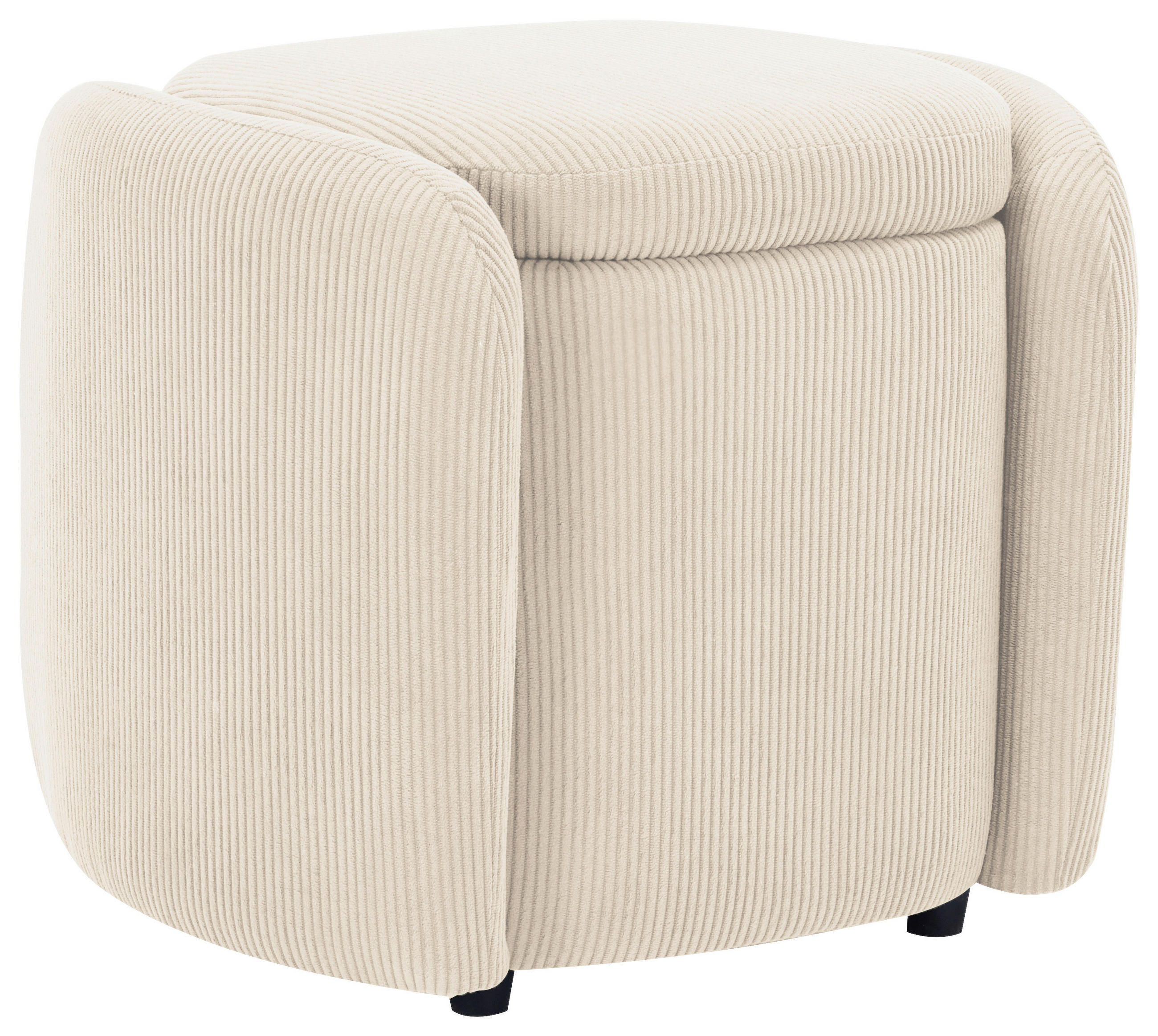 HOCKER in Textil Beige  - Beige/Schwarz, Design, Kunststoff/Textil (57/47/42cm) - P & B