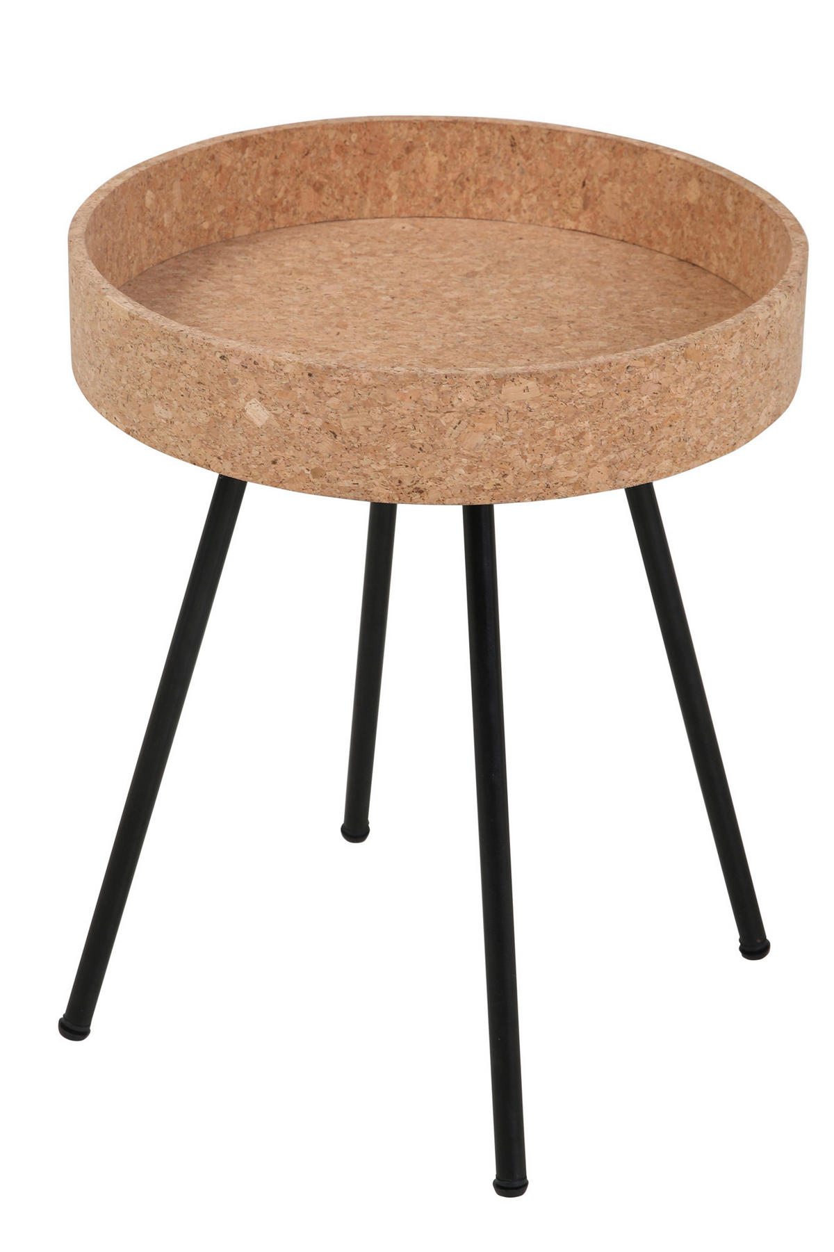 BEISTELLTISCHSET Kork rund Naturfarben, Schwarz  - Schwarz/Naturfarben, Design, Holz/Holzwerkstoff (45-38/45-38/50-45cm) - Livetastic