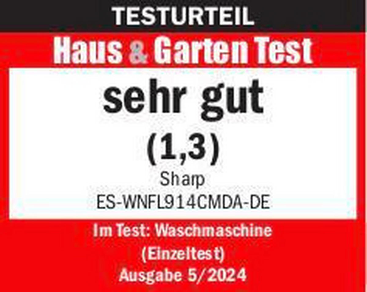 WASCHMASCHINE ES-WNFL914CMDA-DE  - Schwarz, Basics, Glas/Kunststoff (60/85/58cm) - Sharp
