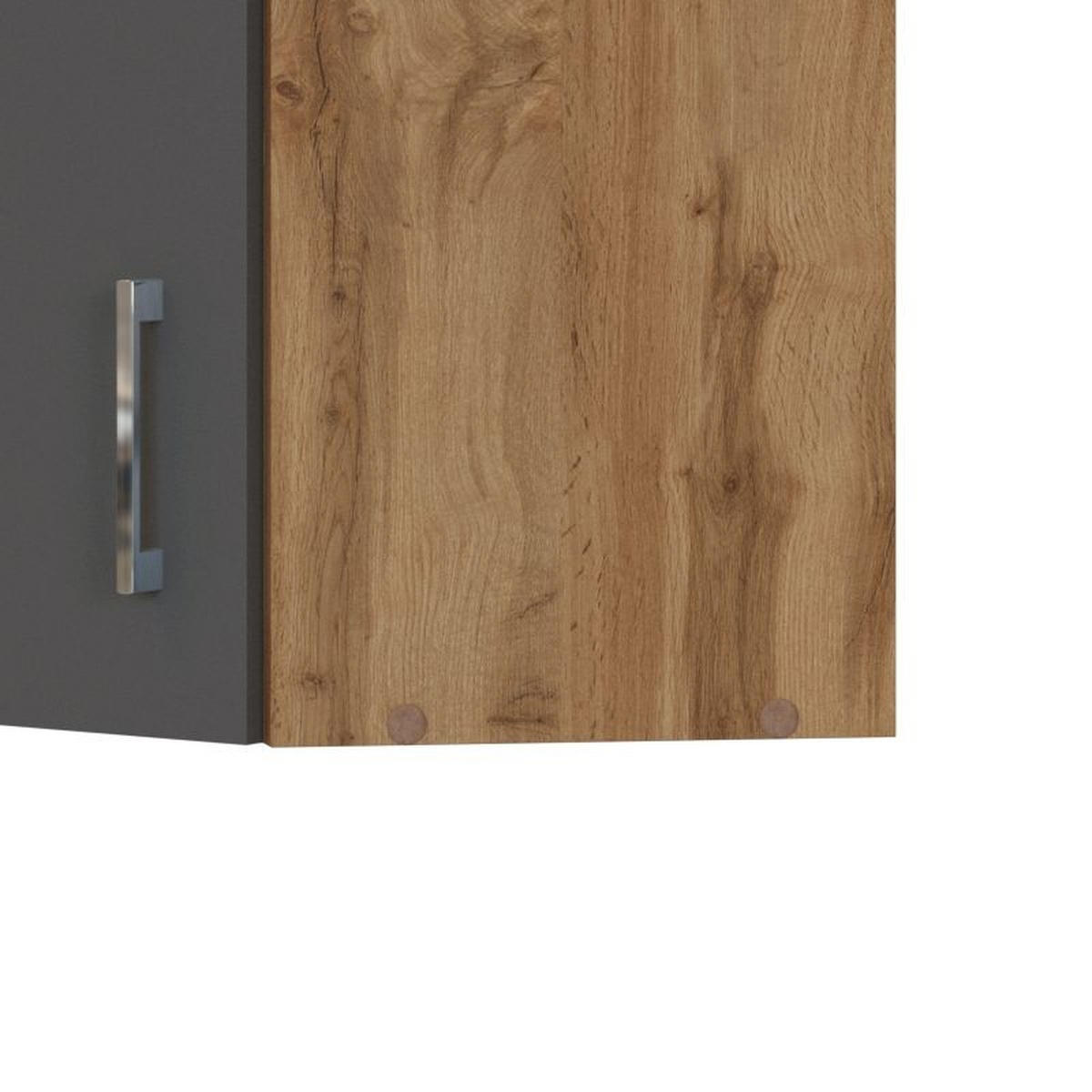 KÜCHENOBERSCHRANK 60/57/60 cm  in Anthrazit, Eiche Wotan  - Chromfarben/Anthrazit, MODERN, Holzwerkstoff/Metall (60/57/60cm) - Held