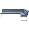 ECKBANK 284/184 cm Echtleder Blaugrau Metall   - Edelstahlfarben/Blaugrau, Design, Leder/Metall (284/184cm) - Dieter Knoll