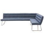 ECKBANK 284/184 cm  in Blaugrau  - Edelstahlfarben/Blaugrau, Design, Leder/Metall (284/184cm) - Dieter Knoll
