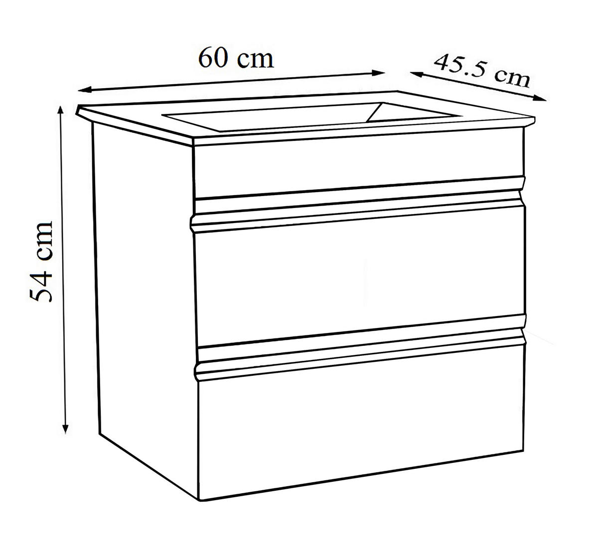WASCHTISCHKOMBI 60 cm  - Weiß, MODERN, Keramik/Holzwerkstoff (60cm) - MID.YOU