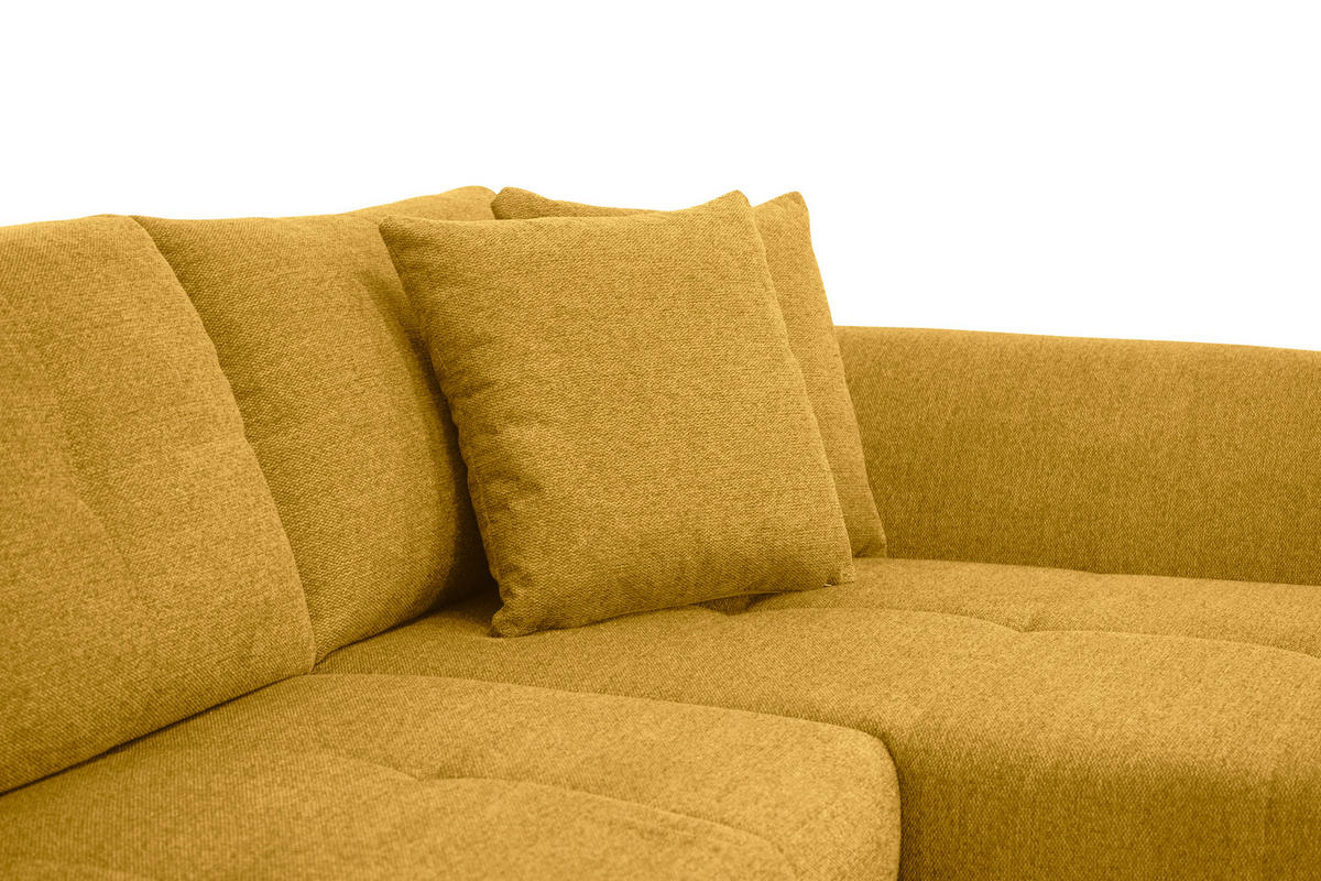 ECKSOFA in Webstoff Gelb  - Gelb/Schwarz, Design, Kunststoff/Textil (278/187cm) - Livetastic