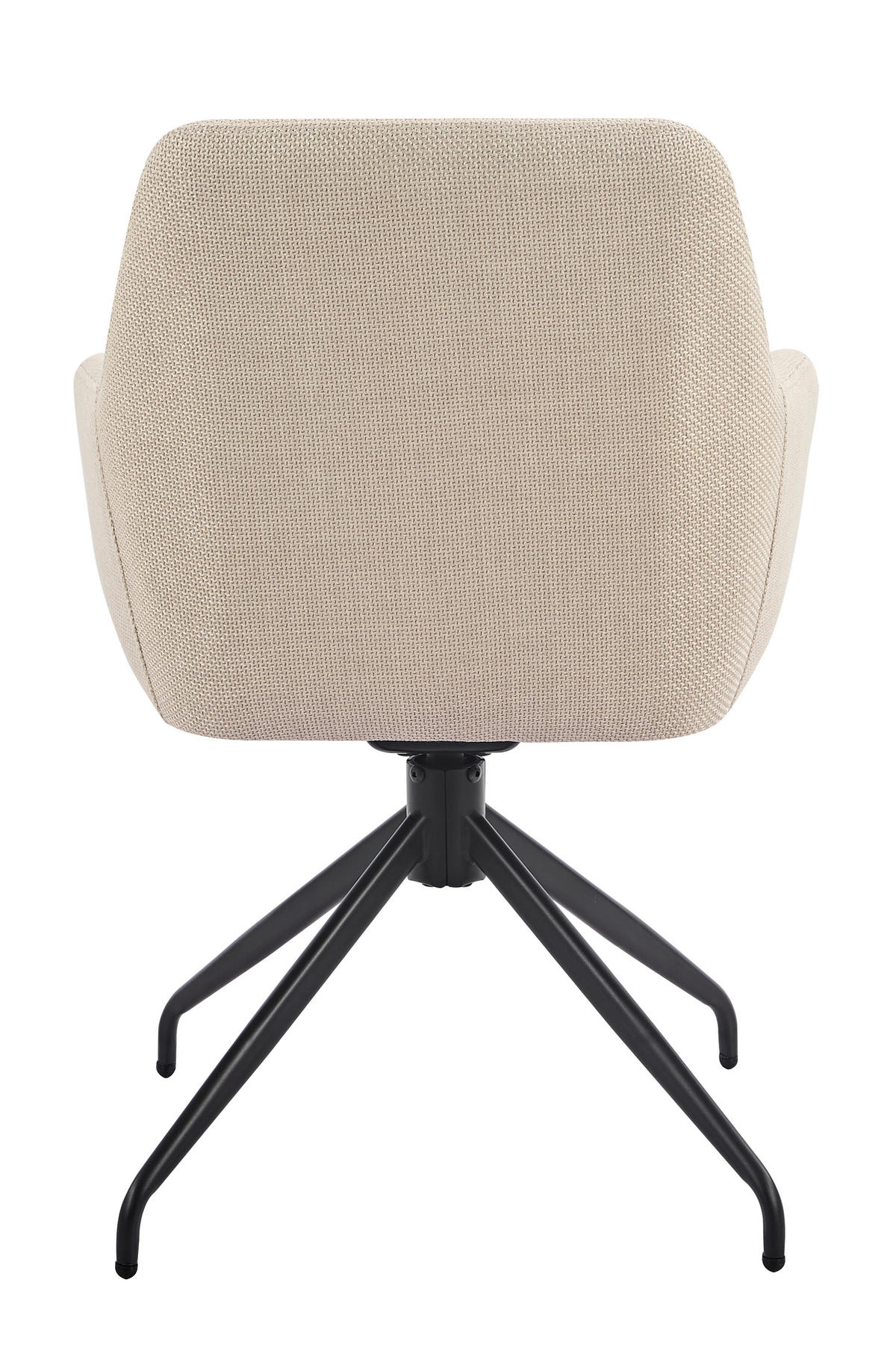 ARMLEHNSTUHL-SET 2 Stück  in Stahl Webstoff, Mikrofaser  - Beige/Schwarz, MODERN, Textil/Metall (56/83/60cm) - MID.YOU