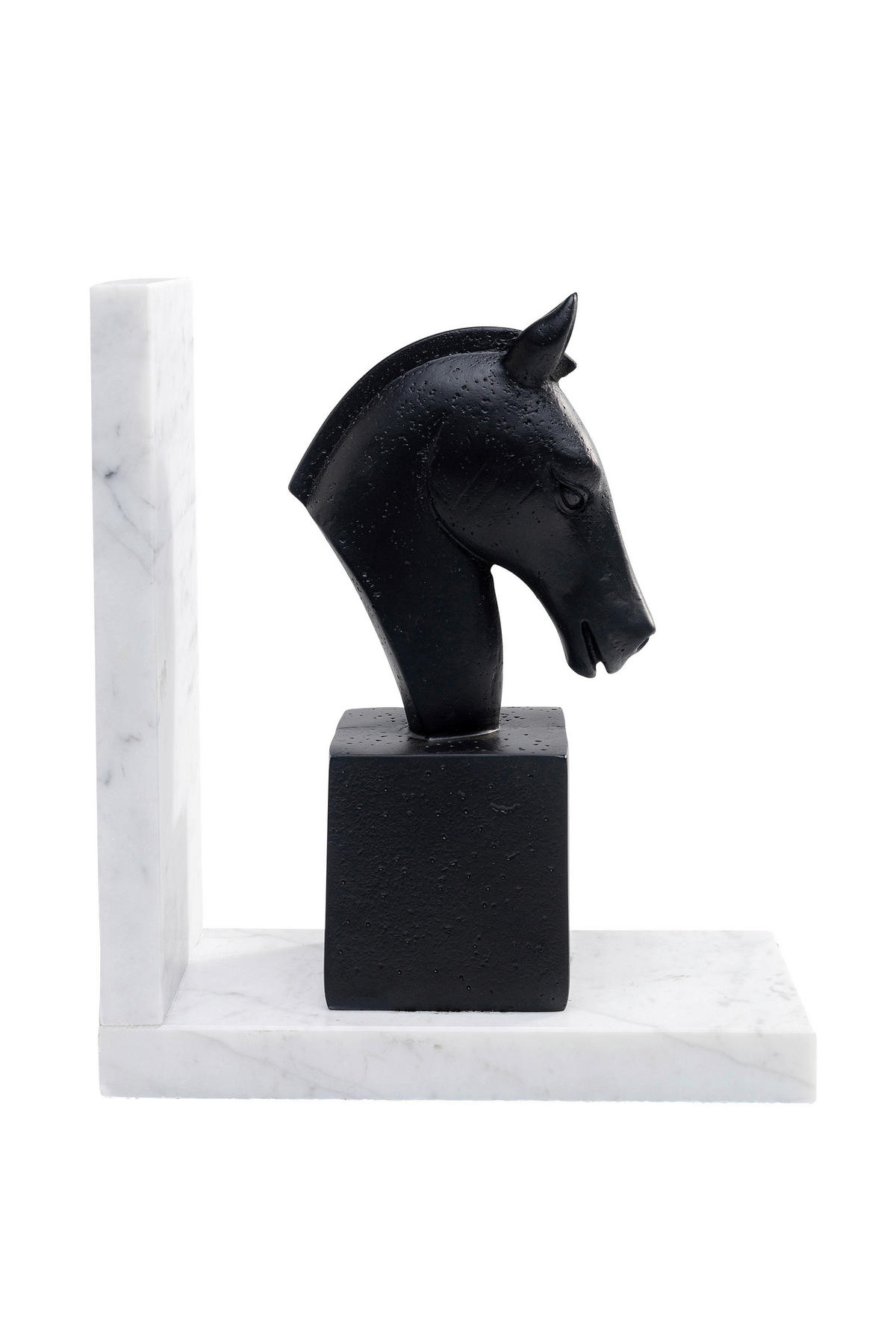 BUCHSTÜTZE - Schwarz/Weiß, KONVENTIONELL, Kunststoff/Stein (36/21/8cm) - Kare-Design
