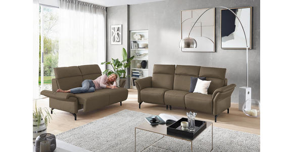 2-SITZER-SOFA in Leder Hellbraun  - Hellbraun/Schwarz, KONVENTIONELL, Leder/Metall (178/103/95cm) - Dieter Knoll