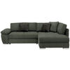 ECKSOFA in Webstoff Dunkelgrün  276/212 cm  - Chromfarben/Dunkelgrün, Design, Kunststoff/Textil (276/212cm) - Carryhome