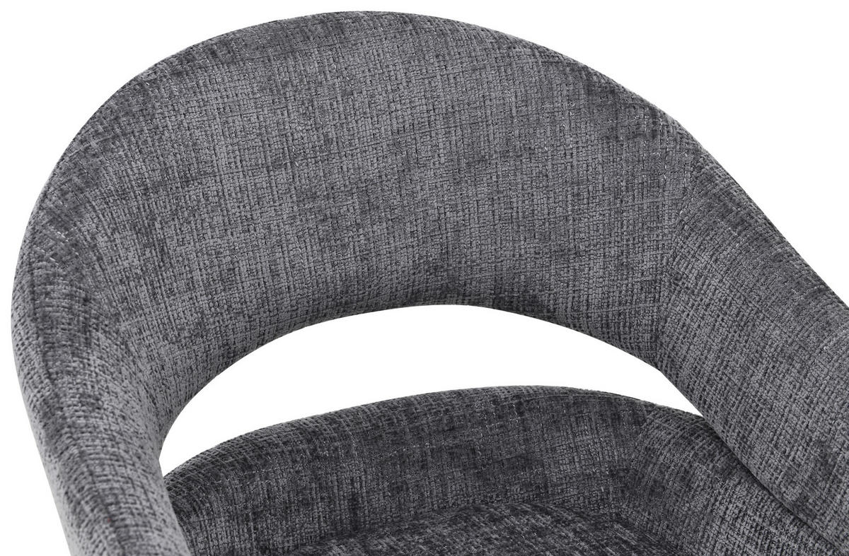 ARMLEHNSTUHL  Sitzfläche 360° drehbar Chenille  Grau  - Schwarz/Grau, MODERN, Holz/Textil (58/85/62cm) - Livetastic