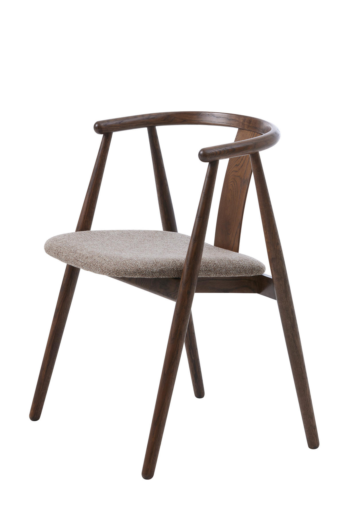 ARMLEHNSTUHL  in Webstoff  - Eiche dunkel/Naturfarben, Basics, Holz/Textil (59/76,6/52cm) - Boxxx