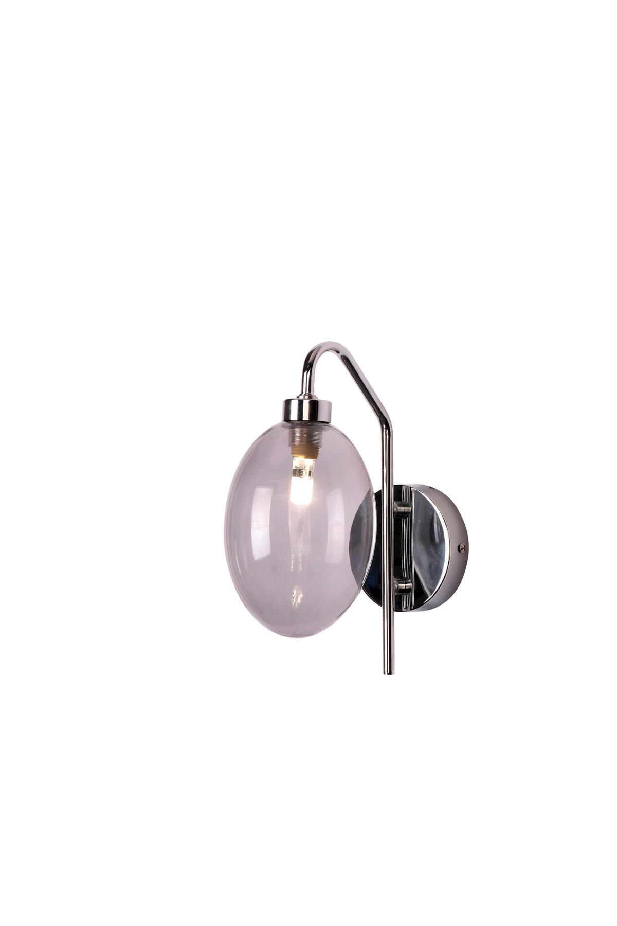 WANDLEUCHTE Lukka 17/10/25 cm   - Chromfarben/Edelstahlfarben, Design, Glas/Metall (17/10/25cm)