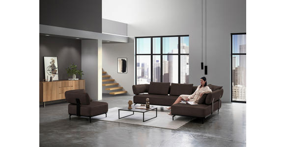 SESSEL in Echtleder Dunkelbraun - Dunkelbraun/Schwarz, Design, Leder/Metall (98/85/98cm) - Dieter Knoll