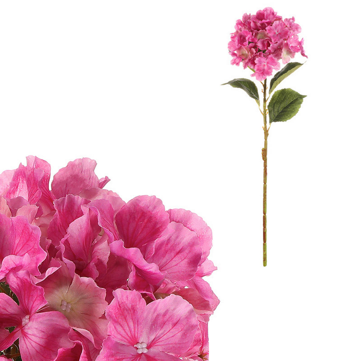 UMĚLÁ KVĚTINA 50 cm - modrá/pink, Basics, textil (50cm)