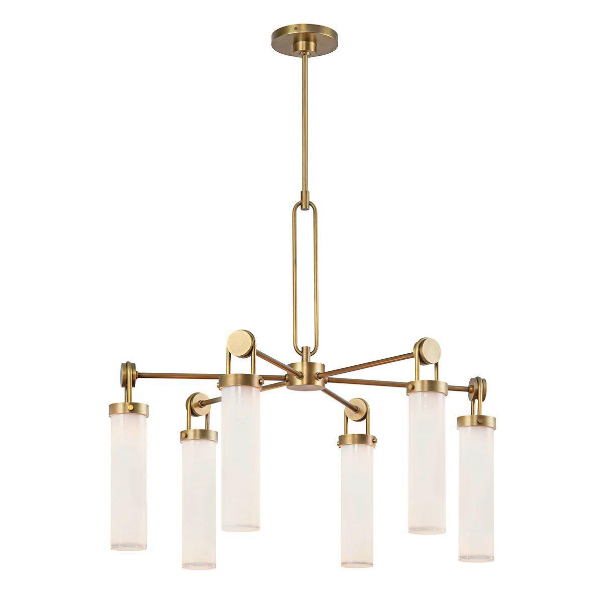 KRONLEUCHTER 75,2/81,7 cm   - Messingfarben, KONVENTIONELL, Glas/Metall (75,2/81,7cm) - Elstead Lighting