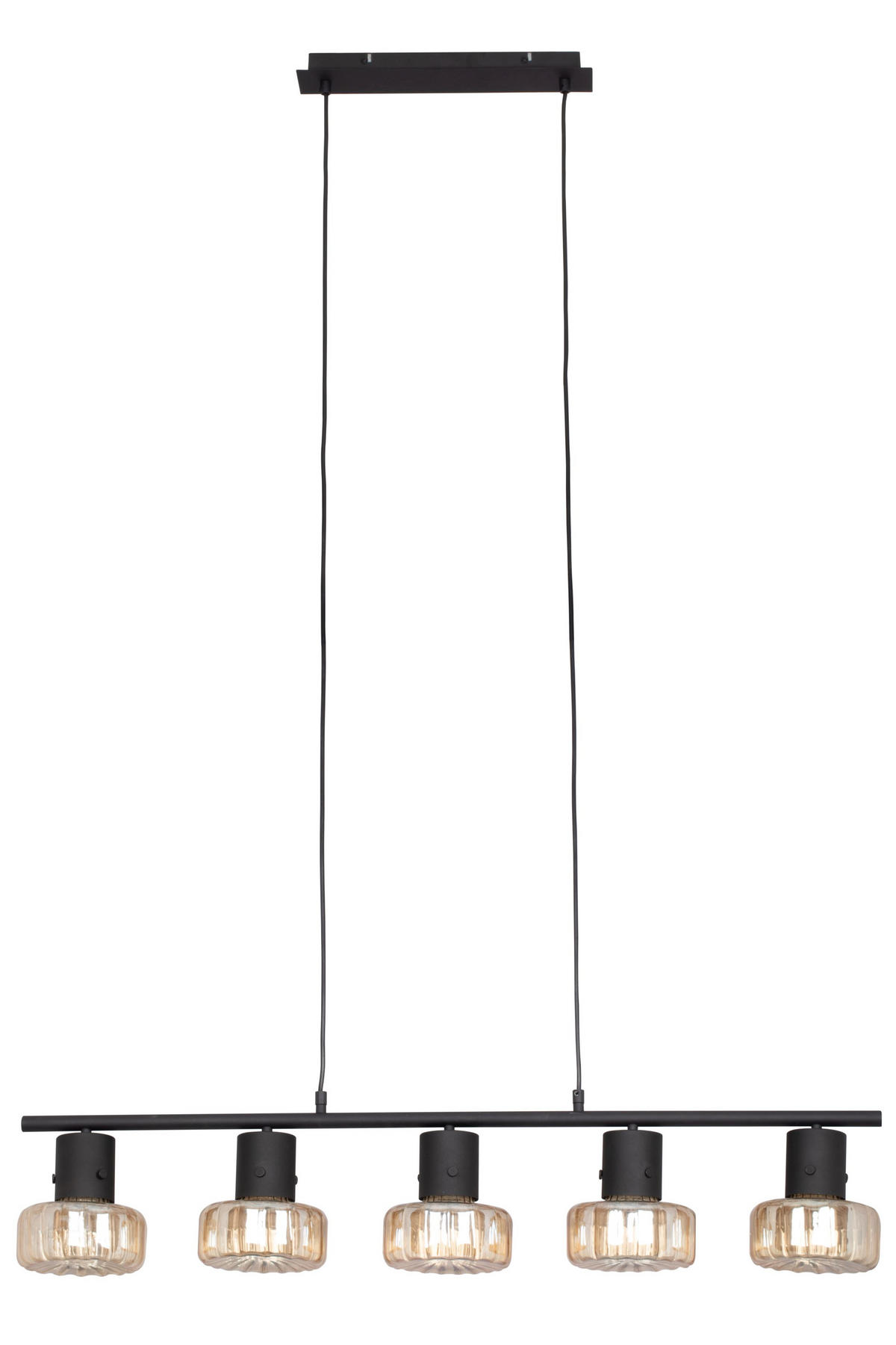 ZÁVĚSNÉ SVÍTIDLO, 100/15/150 cm  - jantarové barvy/černá, Design, sklo (100/15/150cm) - Novel