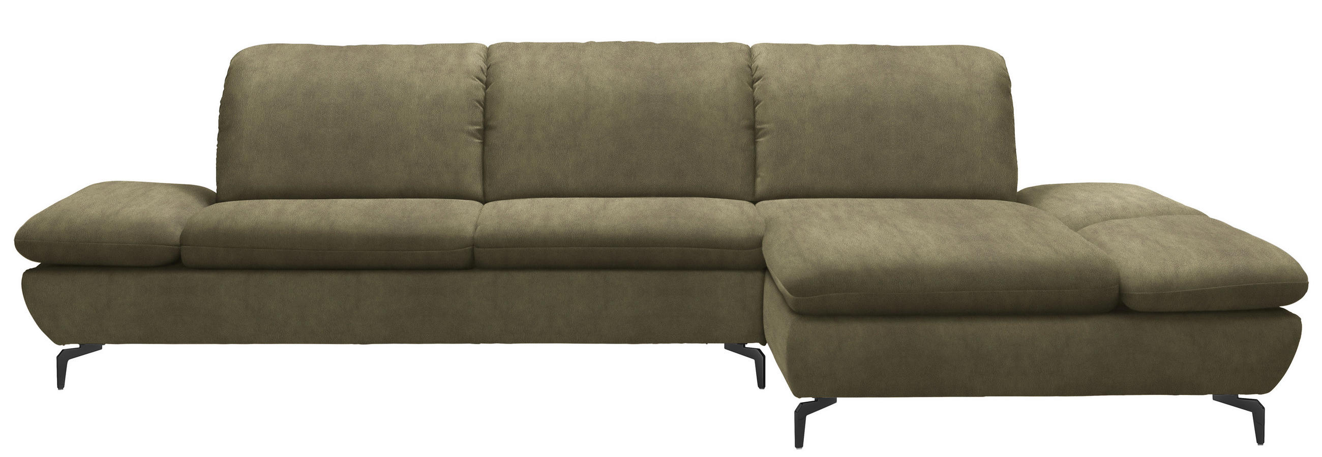 SAROKKANAPÉ textil olívazöld  - olívazöld/fekete, Design, textil/fém (315/200cm) - Chilliano