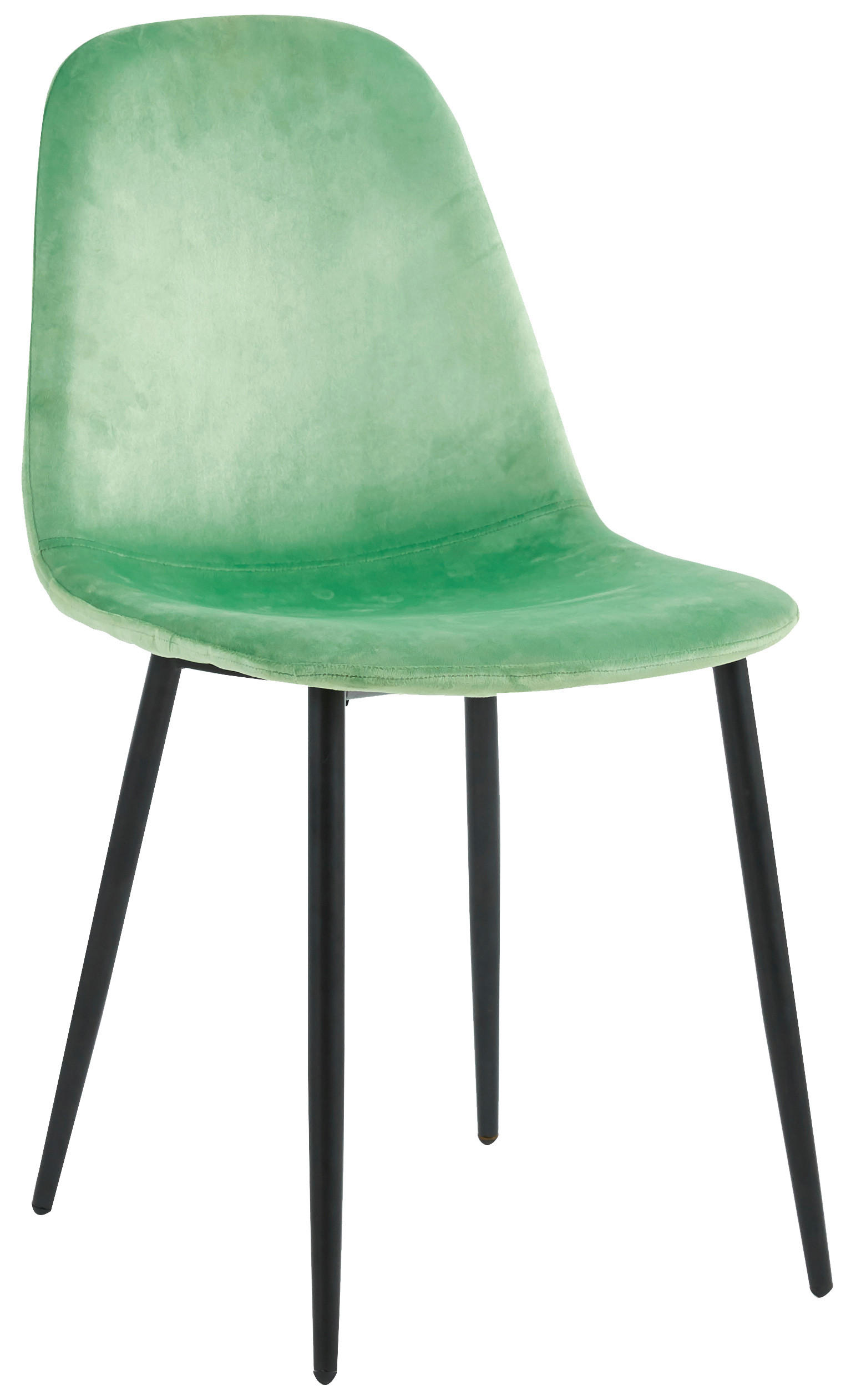 STUHL Samt Mintgrün  - Schwarz/Mintgrün, Design, Textil/Metall (41/83/44cm) - MID.YOU