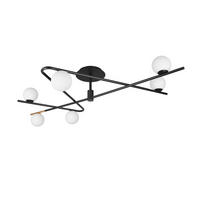 DECKENLEUCHTE Flaming 120/28/73,5 cm   - Goldfarben/Schwarz, Design, Glas/Metall (120/28/73,5cm) - Trio Leuchten