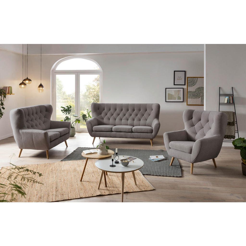 Thumbnail - Stylife 2-Sitzer-Sofa, Taupe, Holz, Textil, Birke, Buche,Buche, teilmassiv,vollmassiv, Uni, 138x104x92 cm, Made in EU, T...