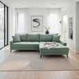 ECKSOFA  in Cord Pastellgrün  280/173 cm  - Pastellgrün/Schwarz, KONVENTIONELL, Textil/Metall (280/173cm) - Hom`in