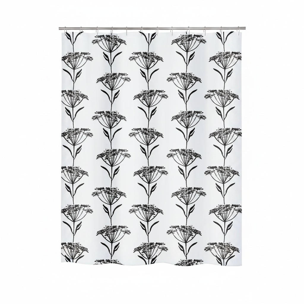 DUSCHVORHANG NATURESIGN 180/200 cm  - Schwarz, Basics, Textil (180/200cm) - Spirella