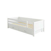 BETT 90/200 cm,  in Weiß, Rollrost, Absturzsicherung, Bettschubladen  - Weiß, MODERN, Holz (90/200cm) - Chameo
