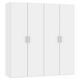 DREHTÜRENSCHRANK  in Weiß  - Chromfarben/Weiß, Design, Holzwerkstoff (203/195/59cm) - Carryhome