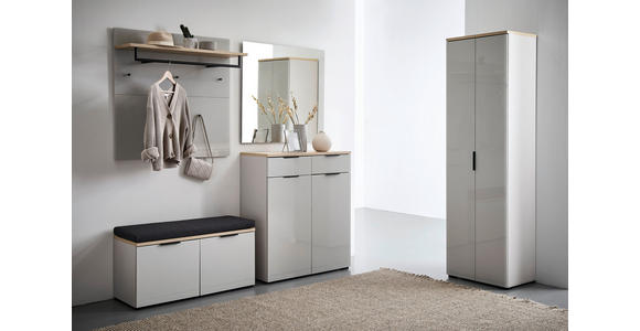 GARDEROBENSCHRANK in 59/197/40 cm - Kaschmir/Eichefarben, Design, Glas/Holzwerkstoff (59/197/40cm) - Voleo