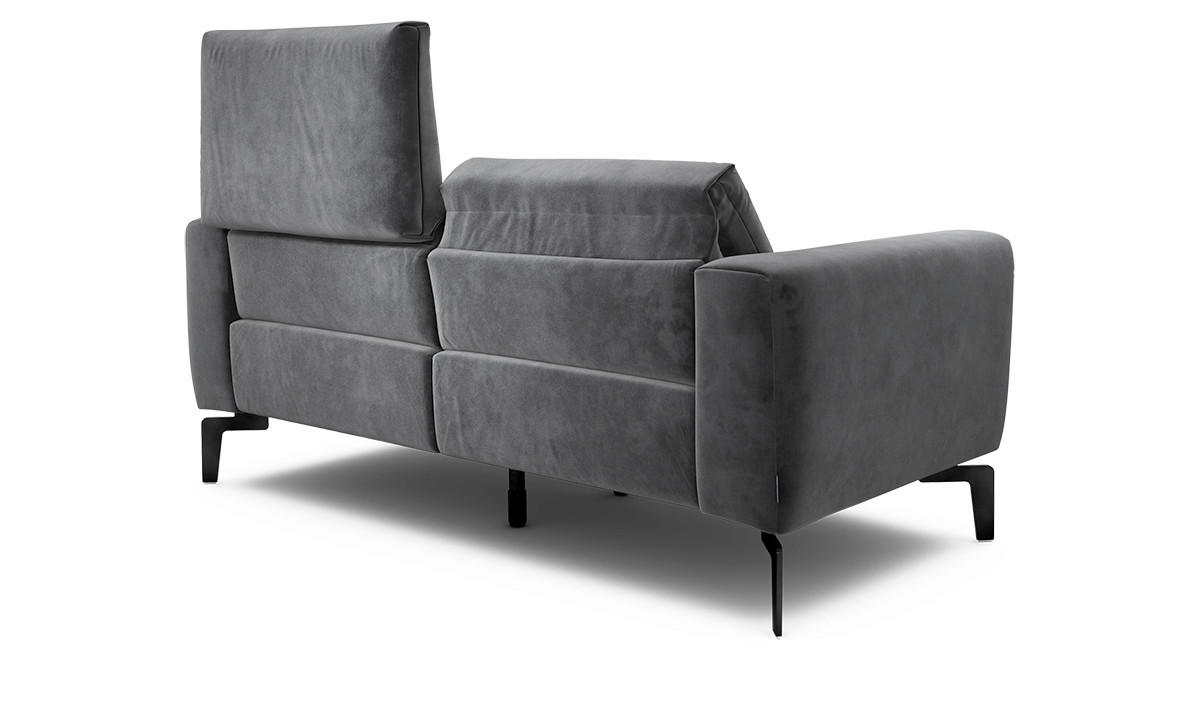 2-SITZER-SOFA in Samt Anthrazit  - Anthrazit/Schwarz, Design, Textil/Metall (180/86/86-94cm) - SENSOO